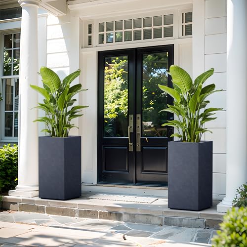 Charcoal Concrete Planter 27.6" Tall All (Dark Gray / 27.6" H)