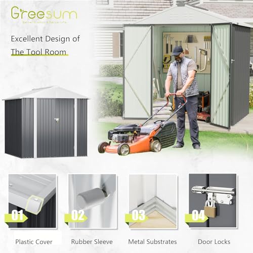 6x4FT Outdoor Storage Shed (6x4 / Gray)