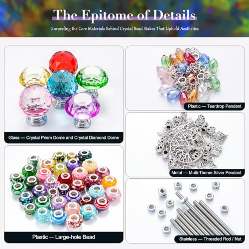 16in Extra Long Beaded Garden Stakes kit (Multiple Colors)