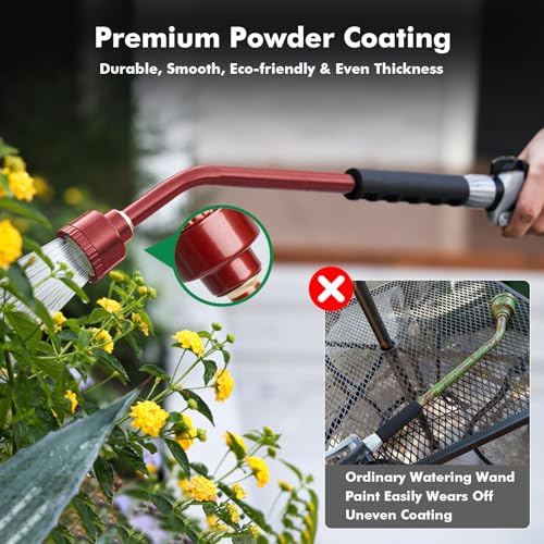24 Inches Long Watering Wand for Garden Hose (Red)