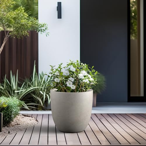 18 Inch Dia Round Concrete Planter (Buff Concrete / 18-Inch Dia)