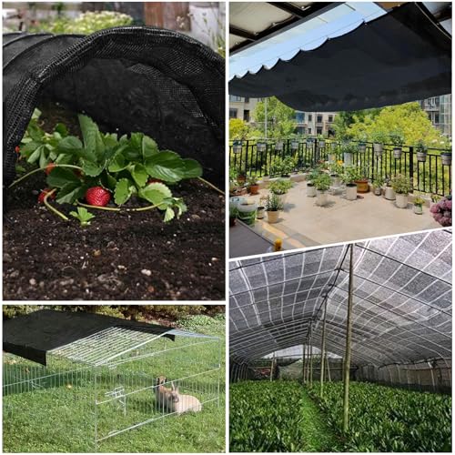 Shade Cloth for Garden (8FTx10FT / 90% Shade-Black)