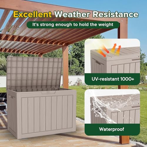 50 Gallon Resin Outdoor Storage Box (Gray / 46 gallons)