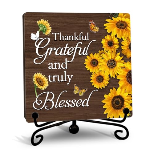 Thankful Gratefull and Truly Blessed Wooden Sign (Thankful Gratefull and Truly Blessed)