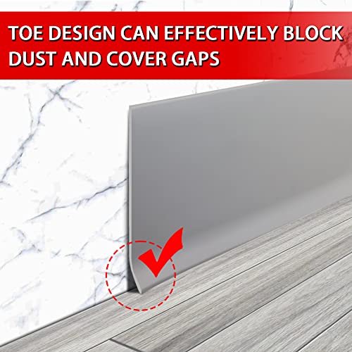Vinyl Wall Base Rubber Baseboard Molding Trim Self Adhesive 3" Wide (Gray / 3in x 100ft)