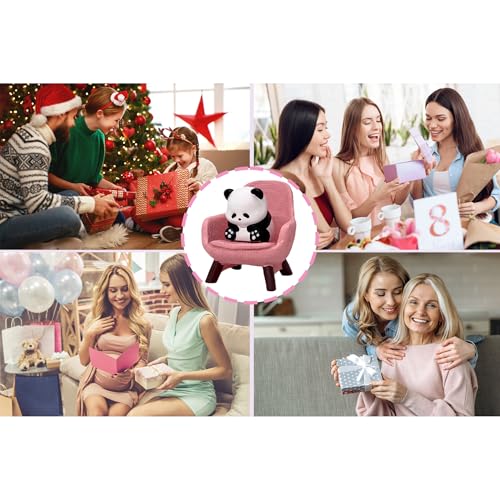 Miniature Panda Figurines Desk Decor (Pink Sofa)