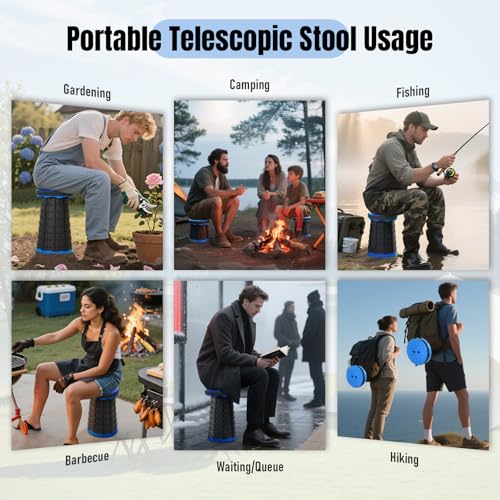 Collapsible Stool Set of 2 (Blue / 2pack)