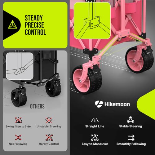 48'' Extra Large Collapsible Wagon with Big Wheels (Pink)