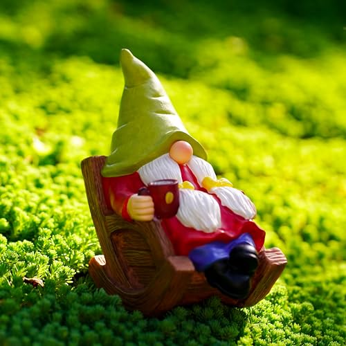 Solar Powered Relax Garden Gnome Statue (Solar Female Garden Gnome)