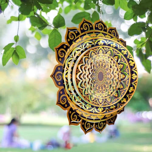 Wind Spinner Mandala Rich Gold‌ (12in / 009-0gold)