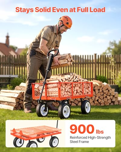 900 LBS Steel Garden Cart (Red)