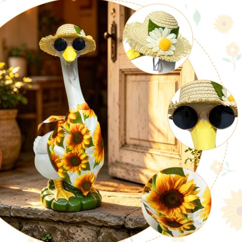 Porch Goose Statues Garden Decor (sunflower bandana goose)