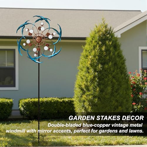 Senfalme Wind Spinners Outdoor Metal 360° Rotating (Lens Windmill)