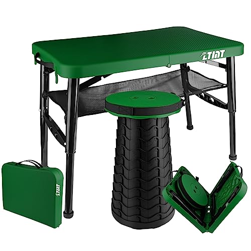 Small Folding Table and Stool (Green)