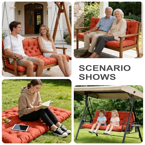 Porch Swing Cushions (Orange / 47x 40 inches)