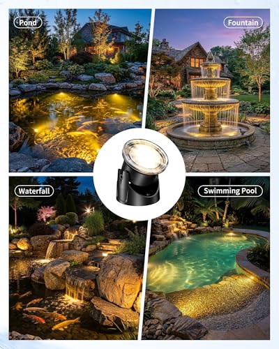 Warm White Solar Pond Lights (3 Warm White Lights-Solar Powered)