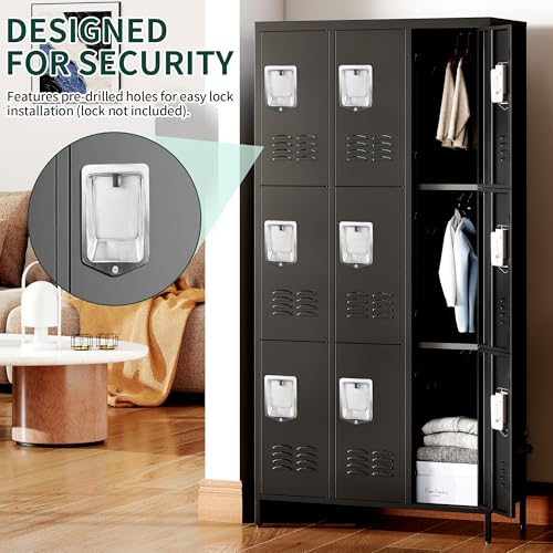 9 Doors Metal Employee Locker (9 Door-Upgraded / Black)