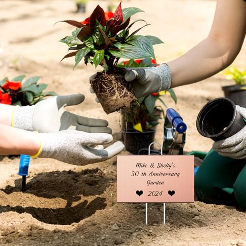 30 Pcs Large Plant Marker (4'' X 6'' with 11'' Stake / Rose Gold)