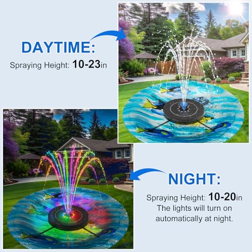 Solar Fountain Pump with 3 Spray Height Adjustments (Blue)