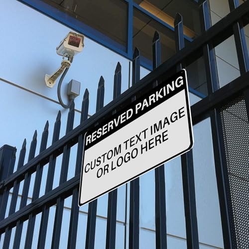 Custom Reserved Parking Metal Sign for Outside Personalized Signs with Photo Text or Logo for Outside Wall Decor Aluminum Fade Resistant Signs for Business Office Home (Reserved Parking)