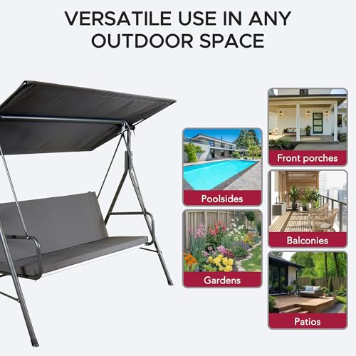 Outdoor Porch Swing (2-Seat / Gray)