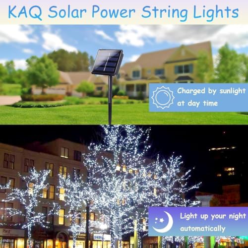 6pack 600LED Solar String Lights Outdoor Waterproof Cool White (Cool White / 6PK-600LED)