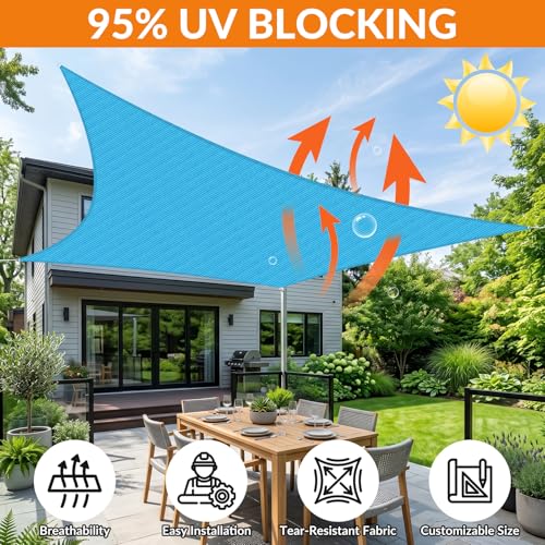 19'X19' Sun Shade Sail Turquoise Mix Curved Square Customizable (Turquoise Mix / 19'X19' custom)