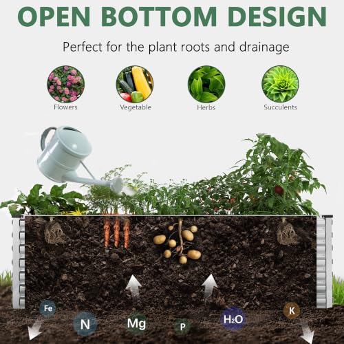 6x3x3ft Raised Garden Bed Outdoor (Silver / 6x3x3 FT-2PC)