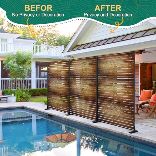 72" H47" W Metal Outdoor Privacy Screen (Gradient Brown / 72" H×47" W)