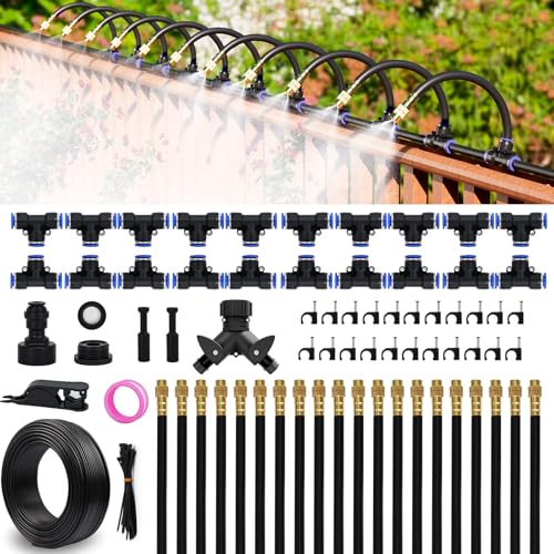 Drip Irrigation System Kit 100 FT with 32 Nozzles (100 ft hose (5/16 in OD, 8mm))