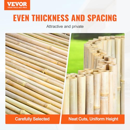 Natural Rolled Bamboo Fence (Rolled Fence / 6Ftx8Ft)