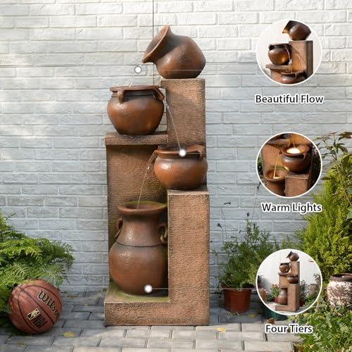 53" H Patio Water Fountain (Gold)