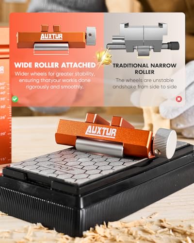Honing Guide & Chisel Sharpening Jig Set with Angle Rule (guide+stone+rule)