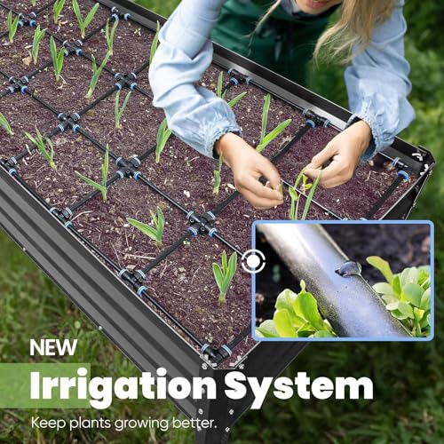 Raised Garden Bed with Irrigation System and Legs 48×24×31.5 in