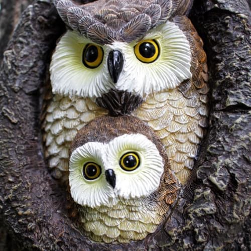 Owlet and Mom Owl Tree Faces