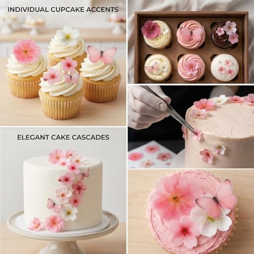 85 Pcs Edible Cake Decorations (Pink)