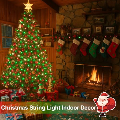Outdoor Solar String Lights (Red White Green / 2 Pack-400LED)