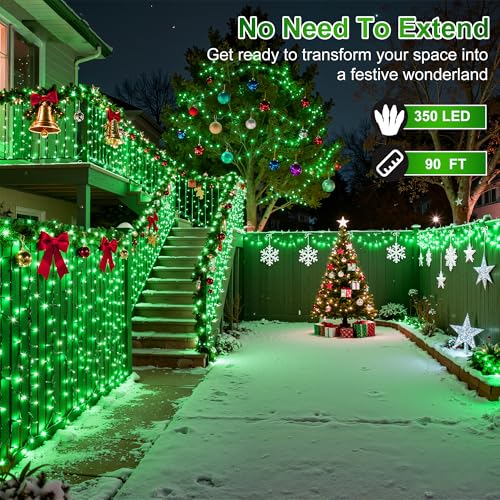350 LED 90FT Christmas Lights (Green / 350 LED 90FT Dark Green Wire)