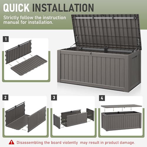 Outdoor Storage Box (Grey / 150 Gallon)