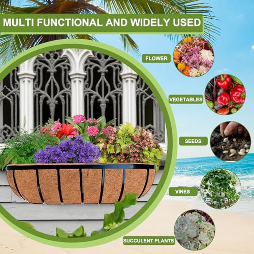 2 Pack 36 Inch Trough Coco Liner for Planters (2 Count)