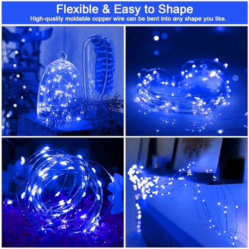 Solar Fairy Lights Blue Outdoor Waterproof (2 Count)