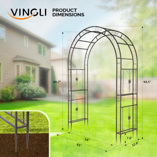 Garden Arbor Arch Archway for Wedding Ceremony Party (Bronze / 7.9 FT)