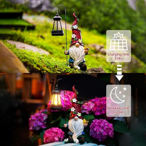 Gnomes Outdoor Statue with Solar Lights