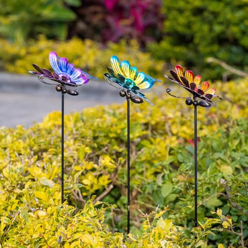 3 Pack Butterfly Decorative Garden Stakes (Butterfly-c)