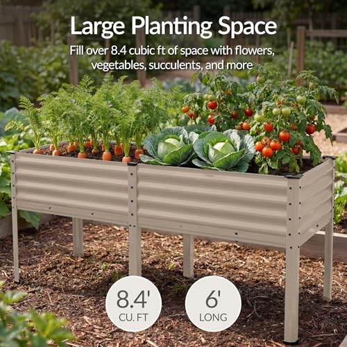 72x24x30in Non Toxic Galvanized Raised Garden Bed (72x24x30in / Taupe)