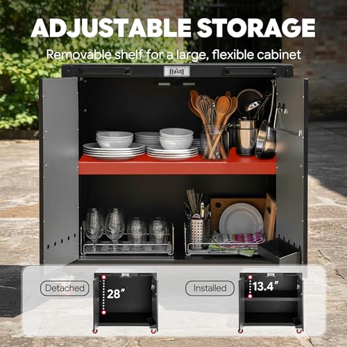 Modular Outdoor Kitchen Island with Storage and Stainless Steel Top
