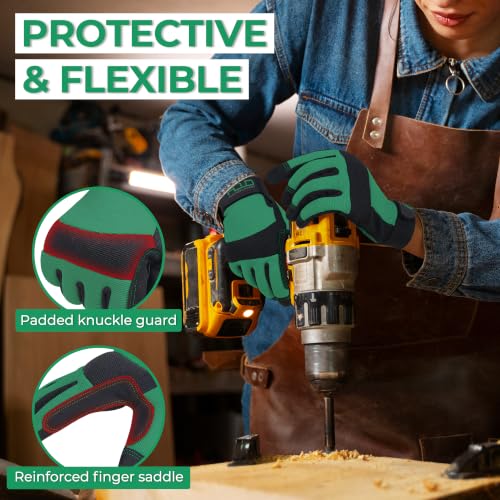 Work Gloves for Women (Small (Pack of 1) / Black -Green)
