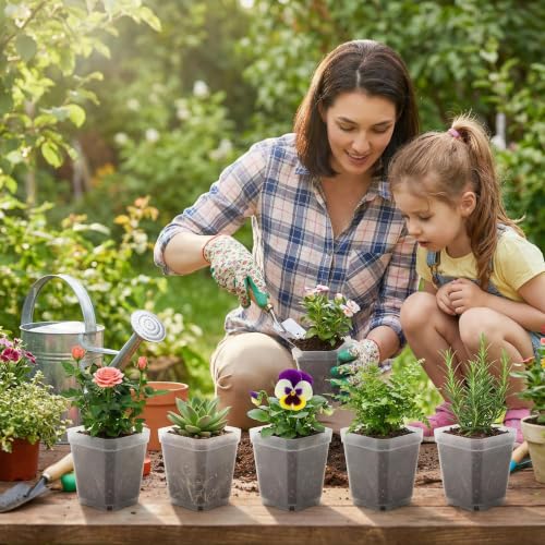 120 Packs Square Clear Nursery Pots with Drainage (Clear / 2.7" 120P)