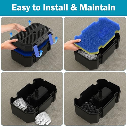 All-in-One 550GPH Pond Fountain Kit for Outdoor Ponds 350-500 Gal