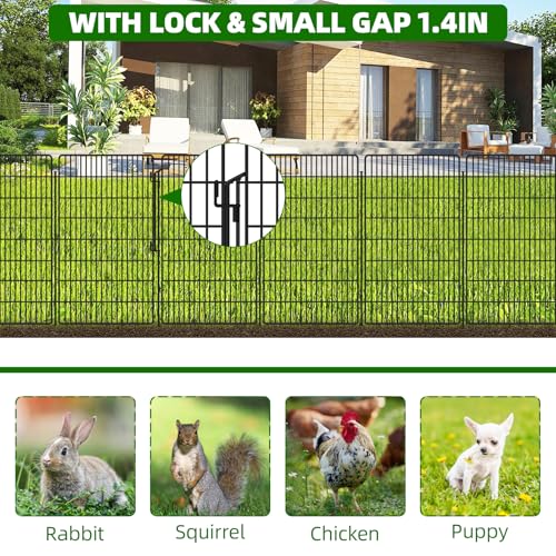 10 Panels Garden Fencing Animal Barrier with Lock (48in(H))